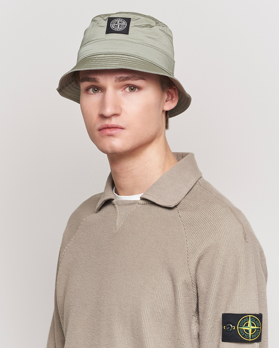 Men | Hats & Caps | Stone Island | Logo Bucket Hat Natural Beige