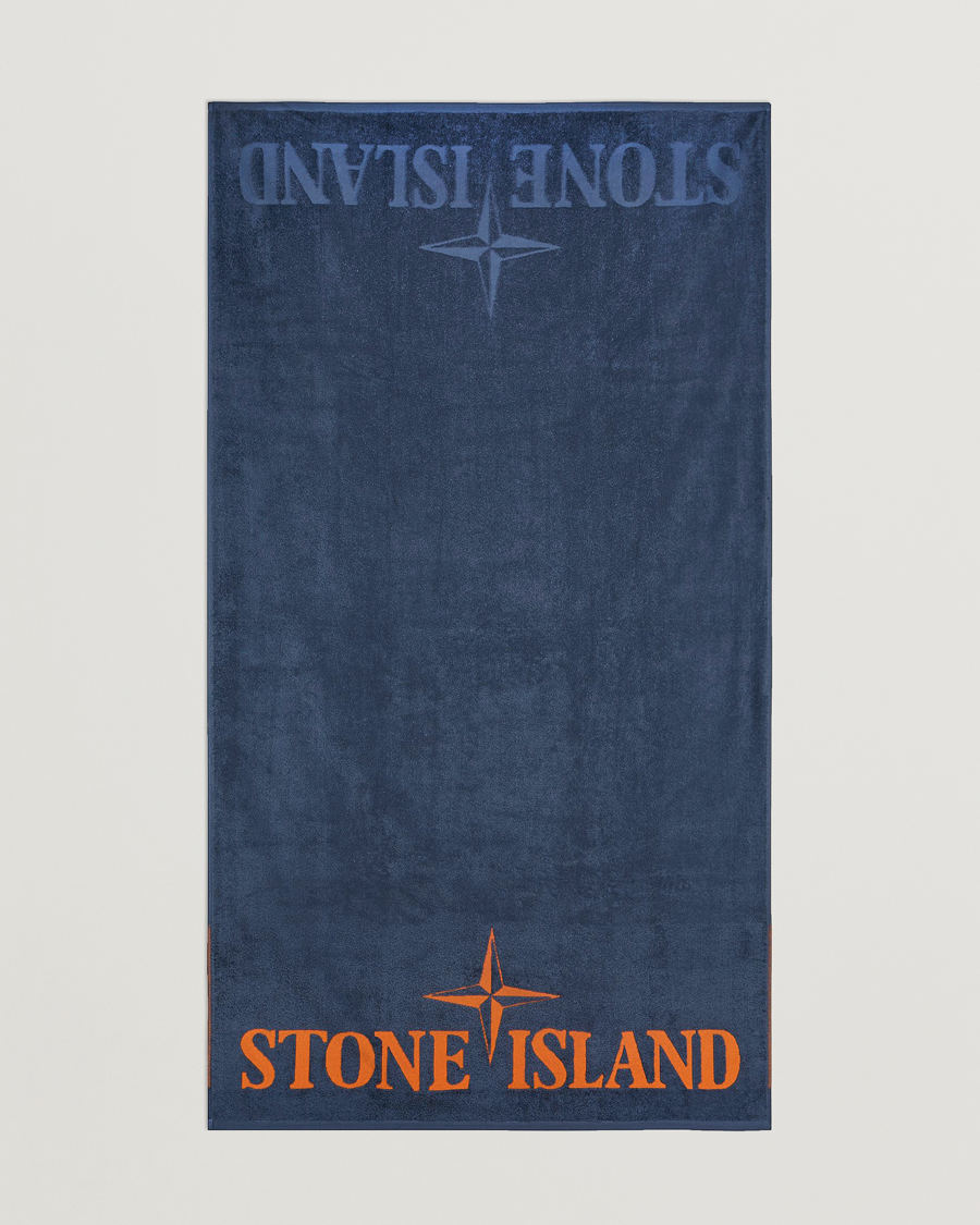 Men | Stone Island Cotton Terry Beach Towel Dark Blue | Stone Island | Cotton Terry Beach Towel Dark Blue
