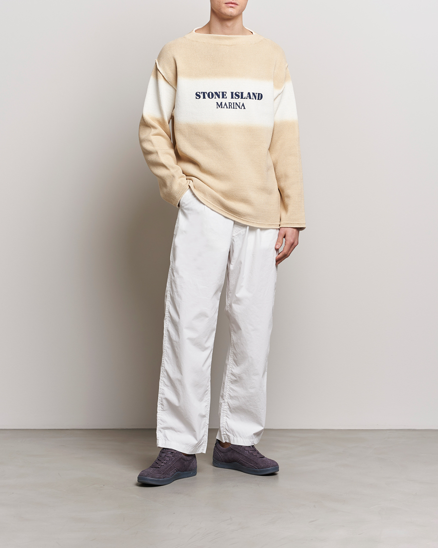 STONE  MARINA トレーナー アイボリー Stone Island Marina Organic Cotton Sweater Natural Beige at