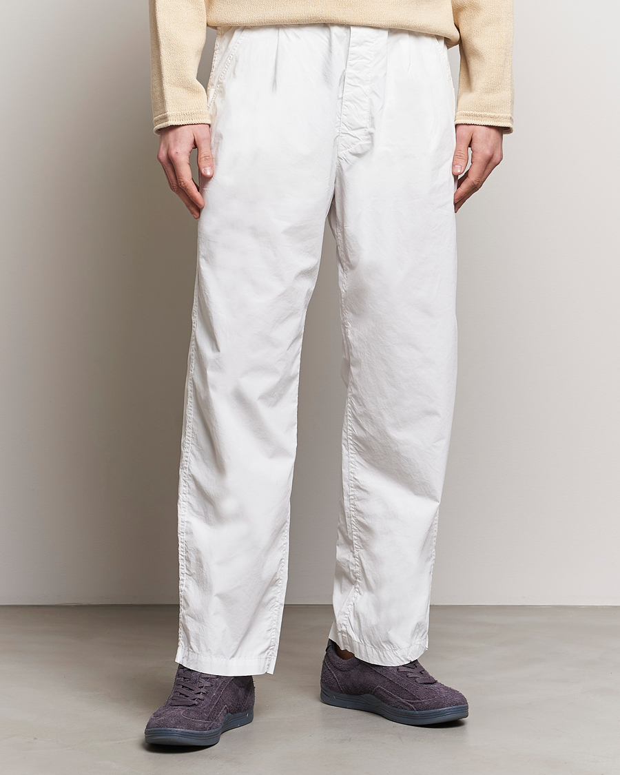 Mies |  | Stone Island | Marina Washed Cotton Canvas Trousers White
