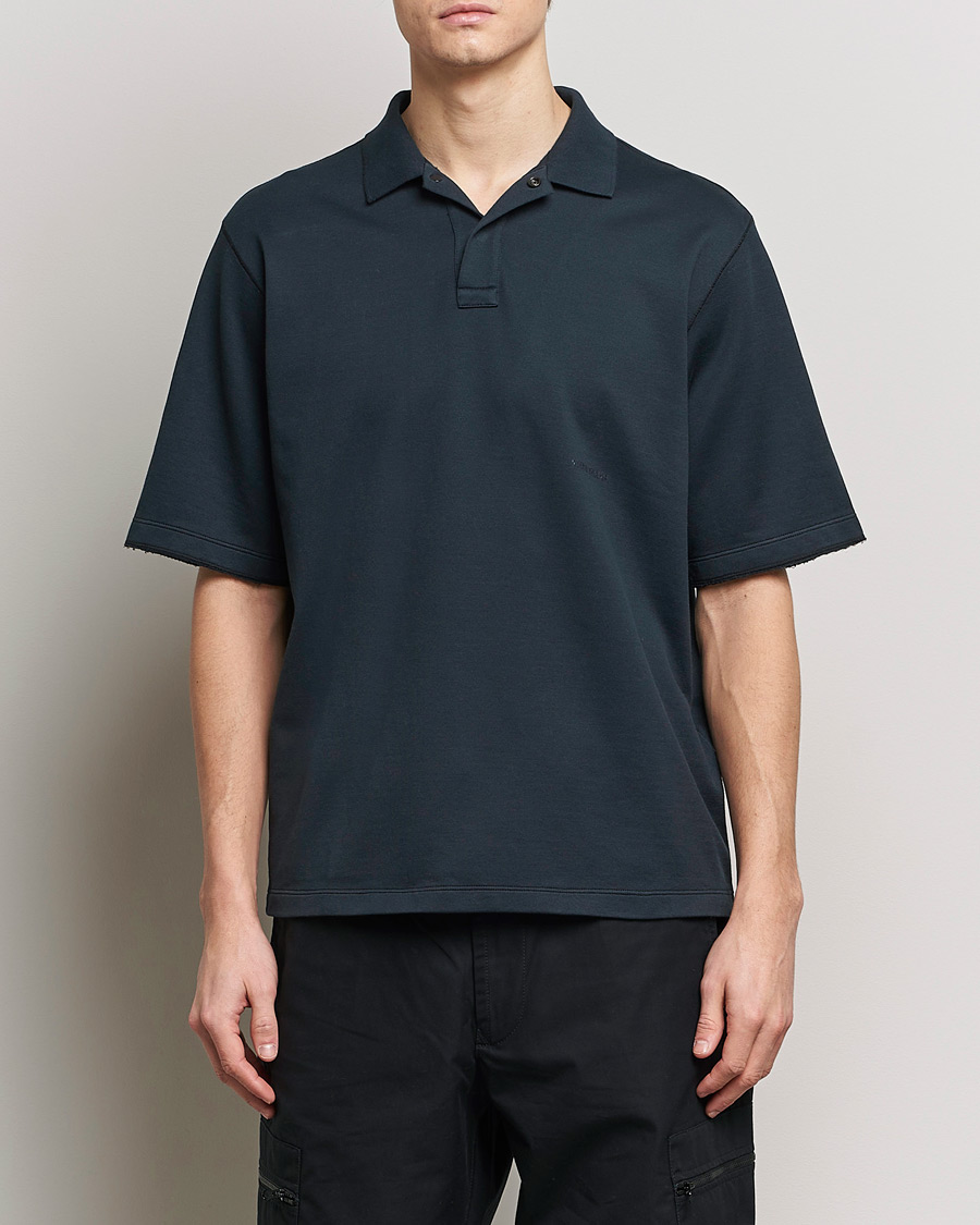 Men | Polo Shirts | Stone Island | Ghost Garment Dyed Organic Cotton Poloshirt Navy Blue