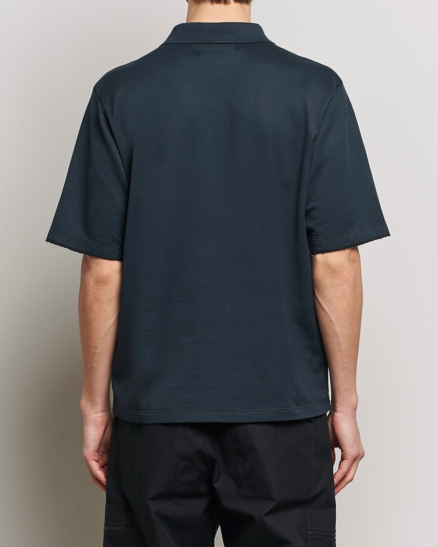 Men | Polo Shirts | Stone Island | Ghost Garment Dyed Organic Cotton Poloshirt Navy Blue