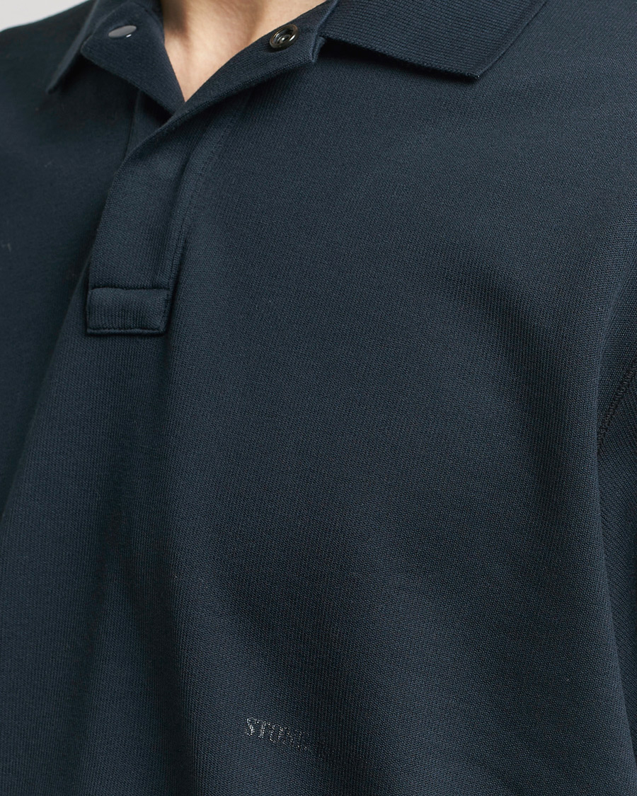 Men | Polo Shirts | Stone Island | Ghost Garment Dyed Organic Cotton Poloshirt Navy Blue