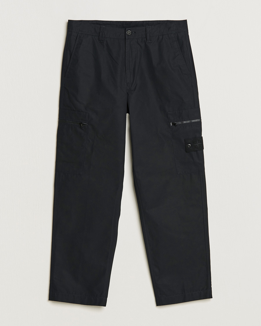 Men | Trousers | Stone Island | Ghost Ventile Cotton Cargo Pants Black