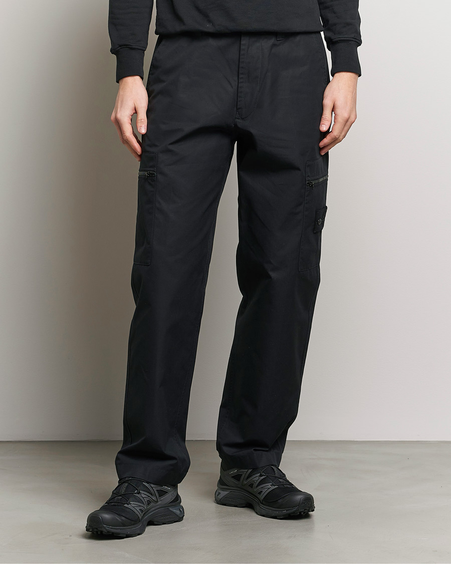 Men | Trousers | Stone Island | Ghost Ventile Cotton Cargo Pants Black