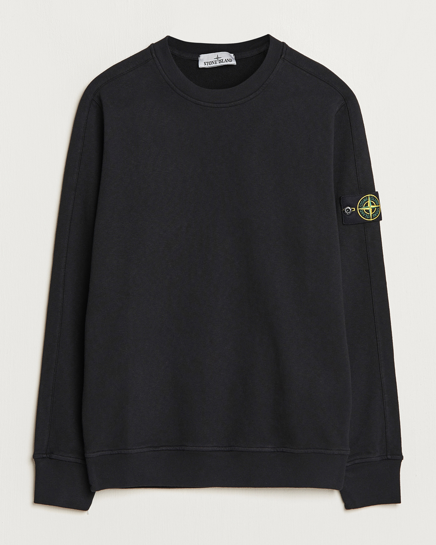 Men | Sweaters & Knitwear | Stone Island | Garment Dyed Cotton Old Effect Sweatshirt Black