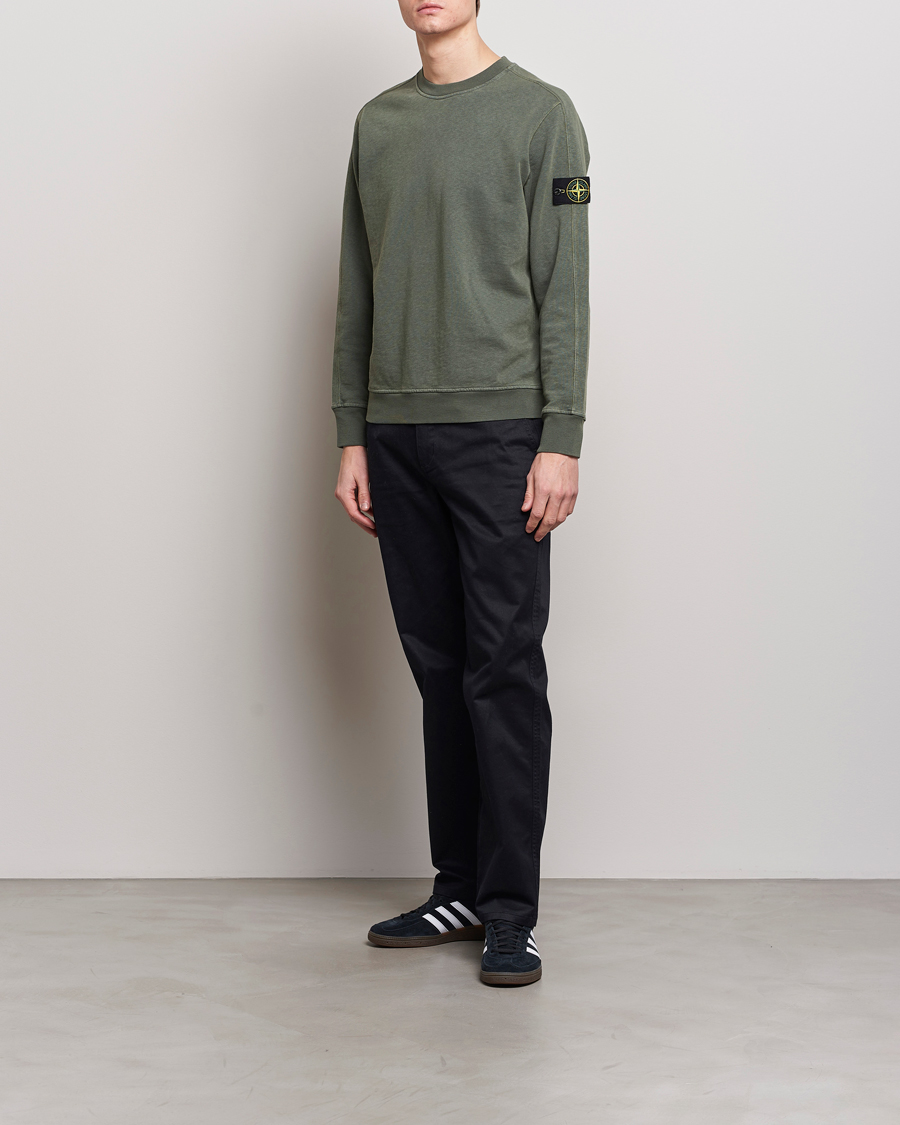 Men | Sweaters & Knitwear | Stone Island | Garment Dyed Cotton Old Effect Sweatshirt Musk