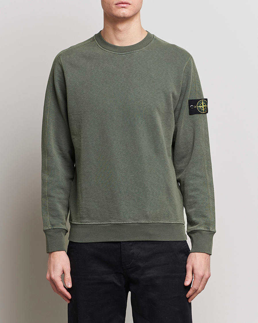 Men | Sweaters & Knitwear | Stone Island | Garment Dyed Cotton Old Effect Sweatshirt Musk