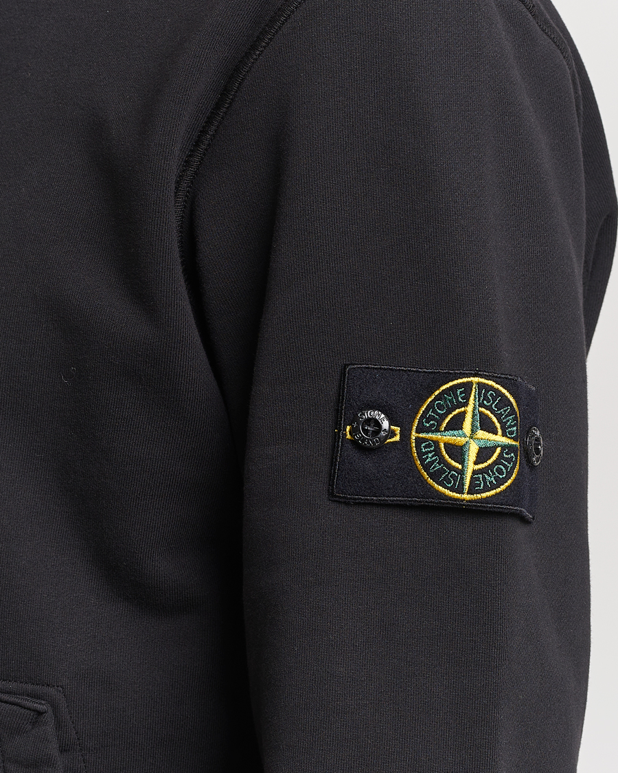 Men | Sweaters & Knitwear | Stone Island | Garment Dyed Cotton Fleece Hood Black