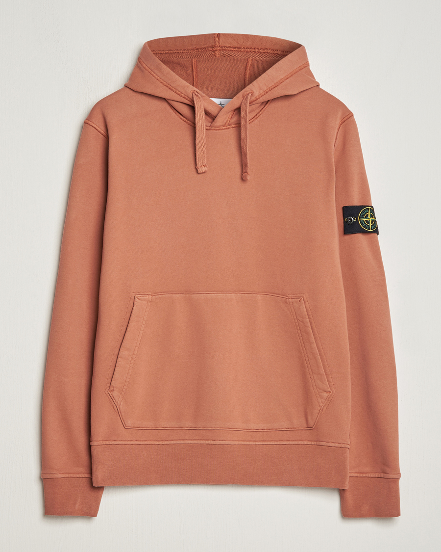 Men | Sweaters & Knitwear | Stone Island | Garment Dyed Cotton Fleece Hood Rust