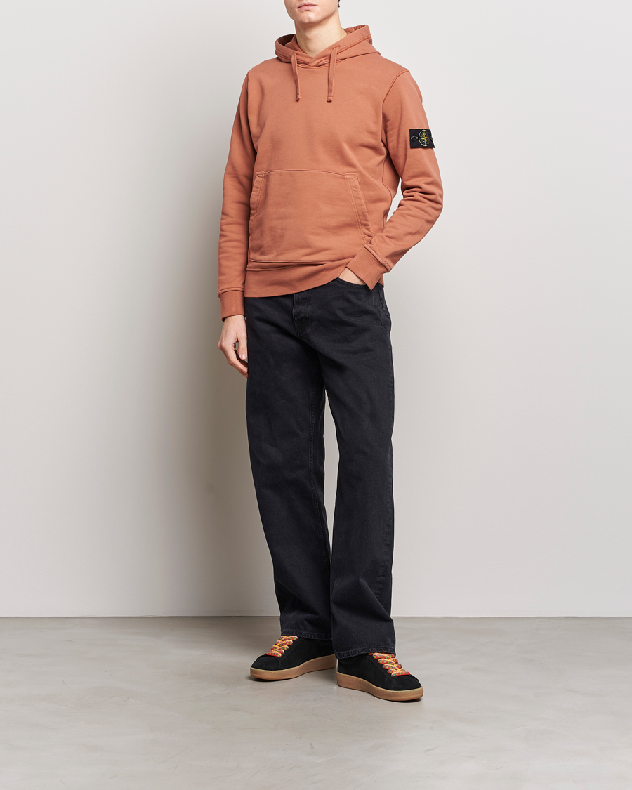 Men | Sweaters & Knitwear | Stone Island | Garment Dyed Cotton Fleece Hood Rust