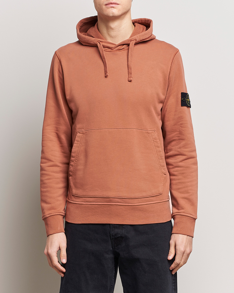 Men | Sweaters & Knitwear | Stone Island | Garment Dyed Cotton Fleece Hood Rust