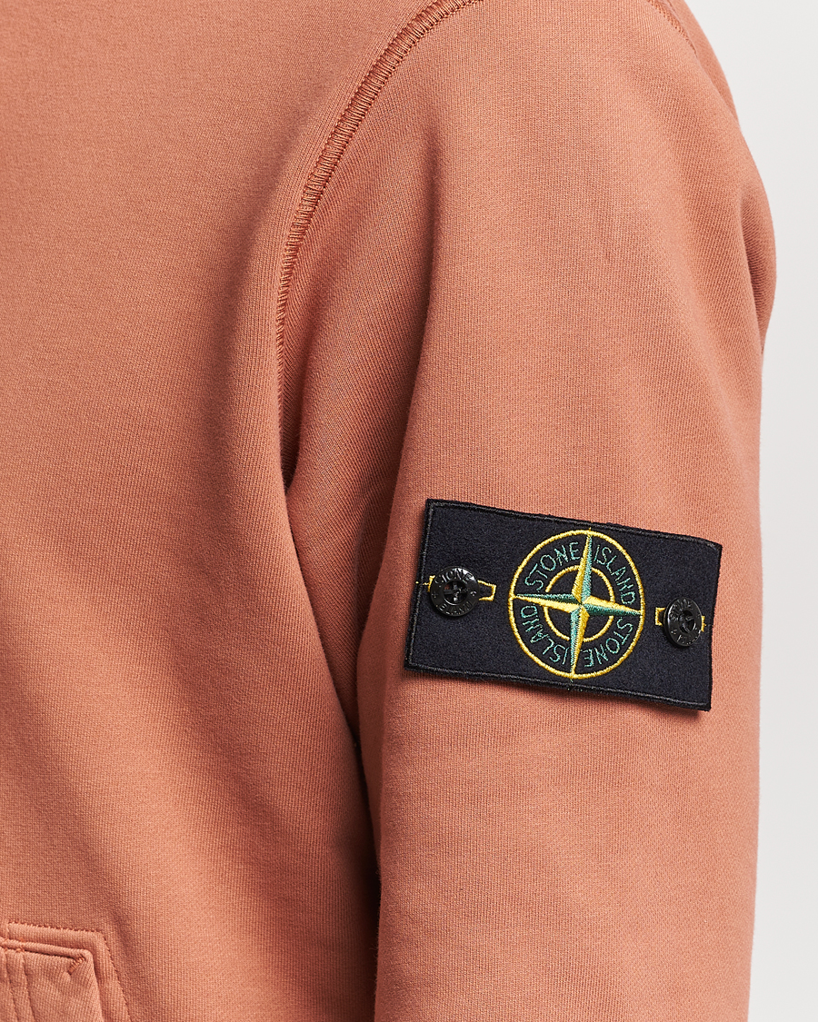 Men | Sweaters & Knitwear | Stone Island | Garment Dyed Cotton Fleece Hood Rust