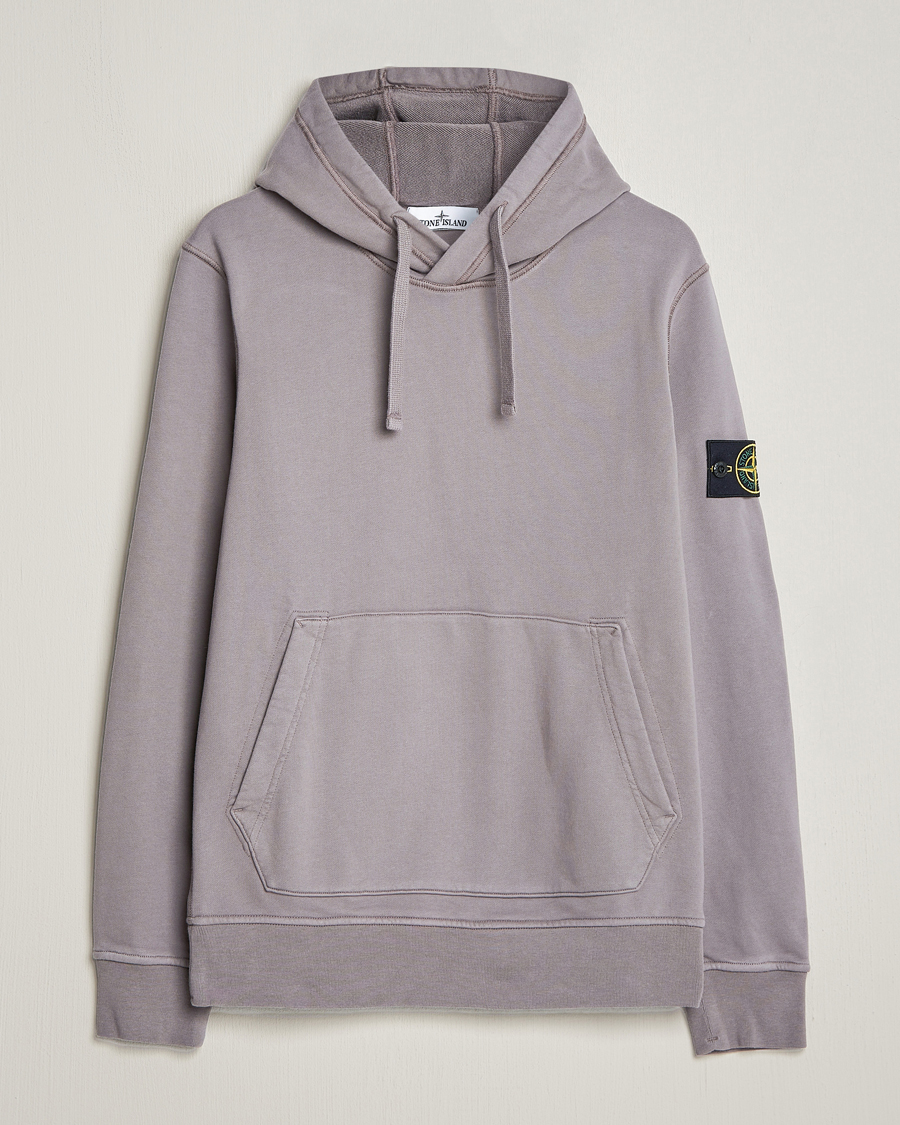 Men | Sweaters & Knitwear | Stone Island | Garment Dyed Cotton Fleece Hood Dove Grey