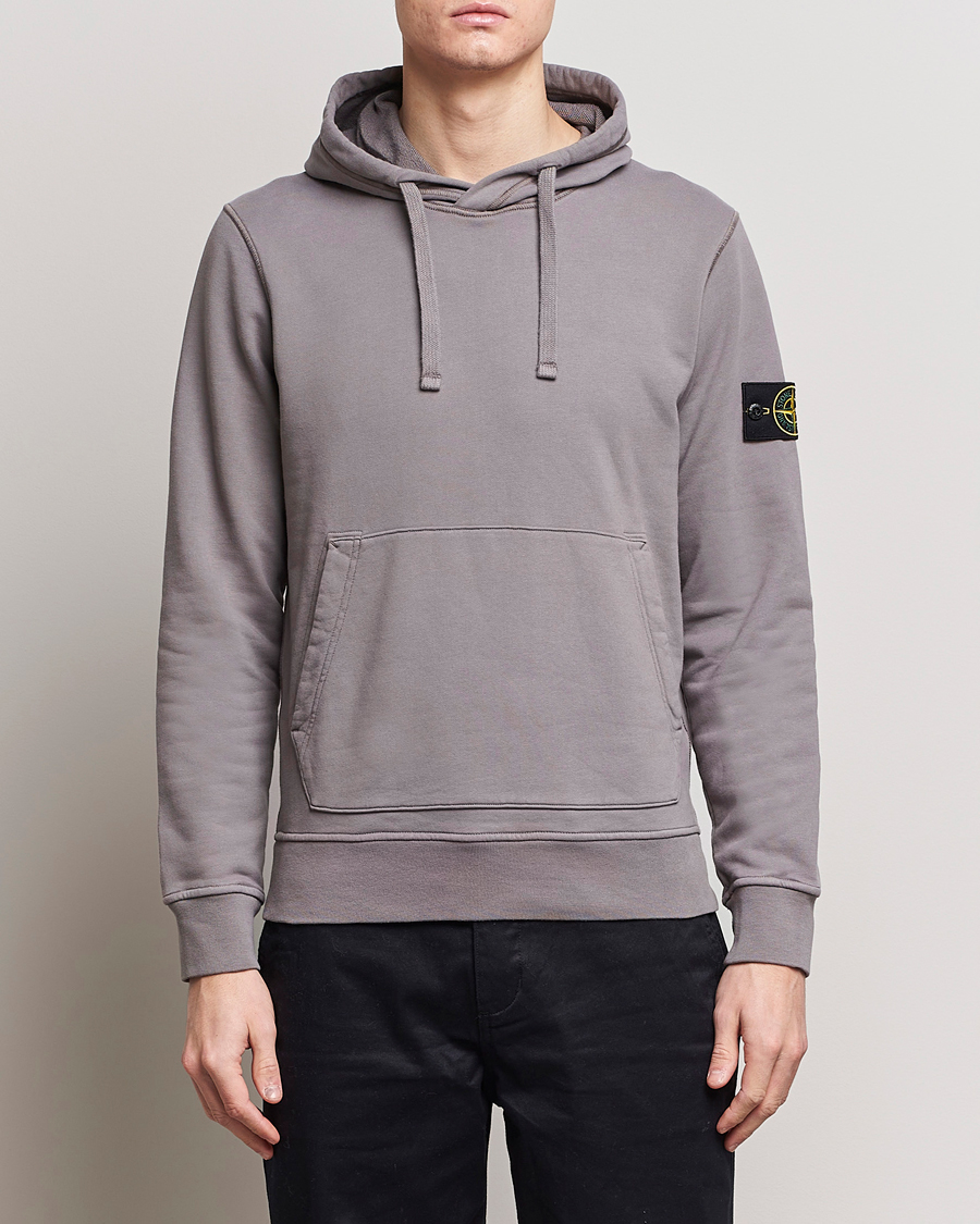Men | Sweaters & Knitwear | Stone Island | Garment Dyed Cotton Fleece Hood Dove Grey