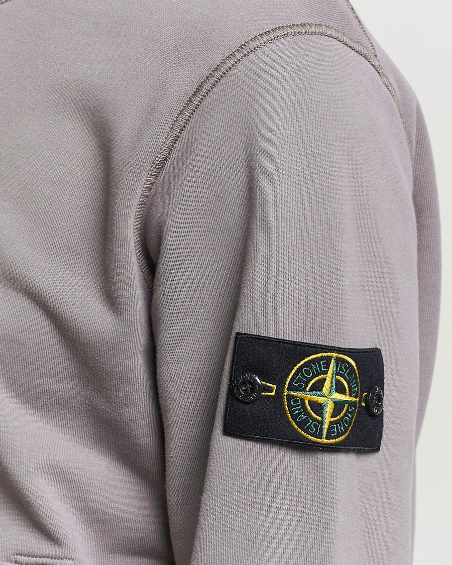 Men | Sweaters & Knitwear | Stone Island | Garment Dyed Cotton Fleece Hood Dove Grey