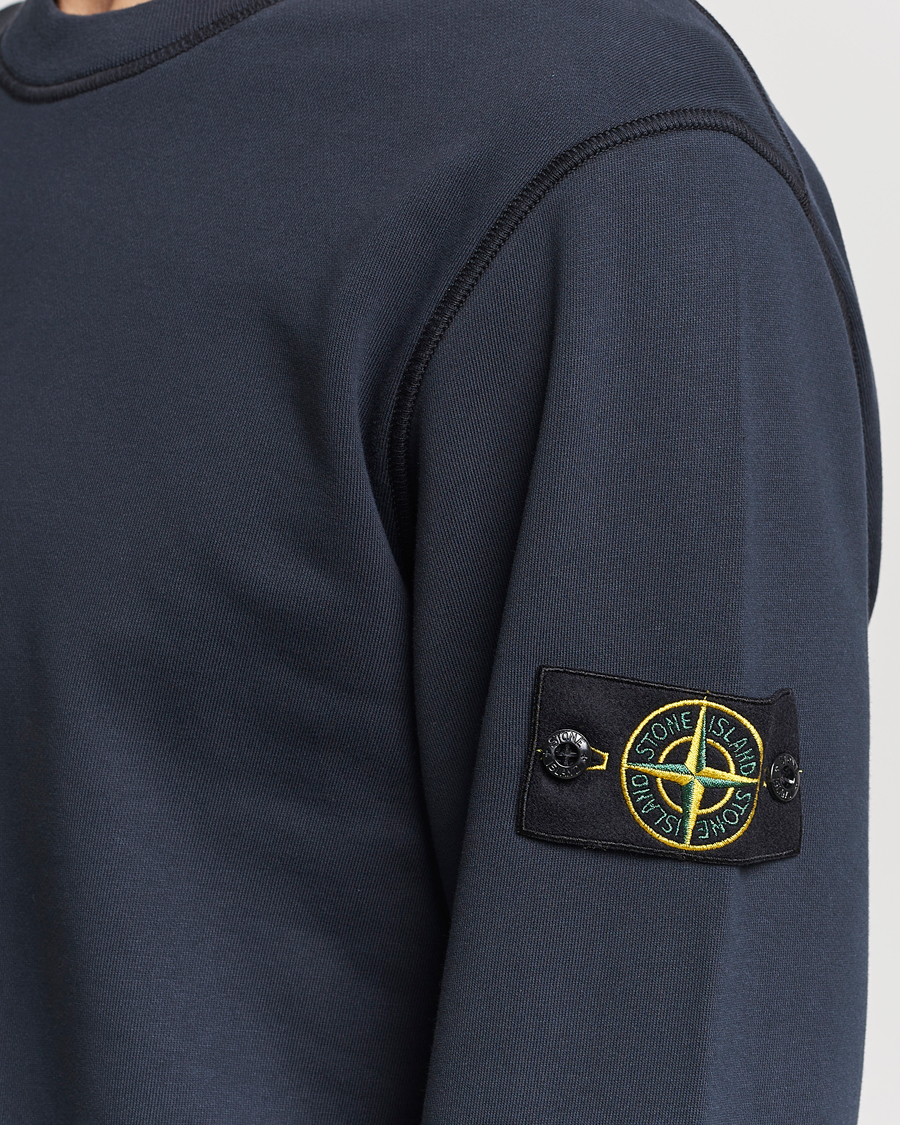 Men | Sweaters & Knitwear | Stone Island | Garment Dyed Cotton Sweatshirt Navy Blue
