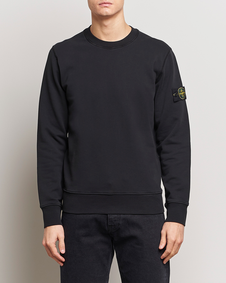 Men | Sweatshirts | Stone Island | Garment Dyed Cotton Sweatshirt Black