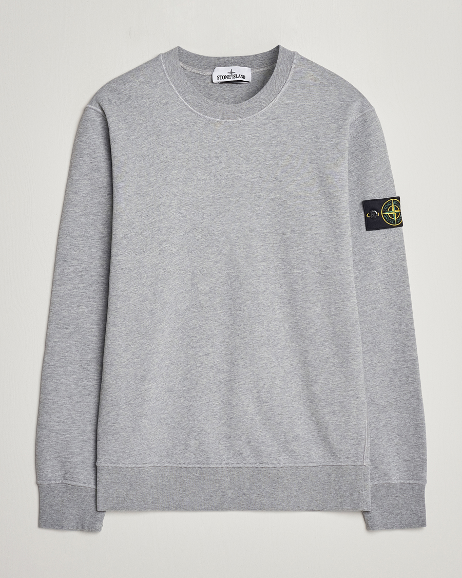 Men | Sweaters & Knitwear | Stone Island | Garment Dyed Cotton Sweatshirt Melange Grey