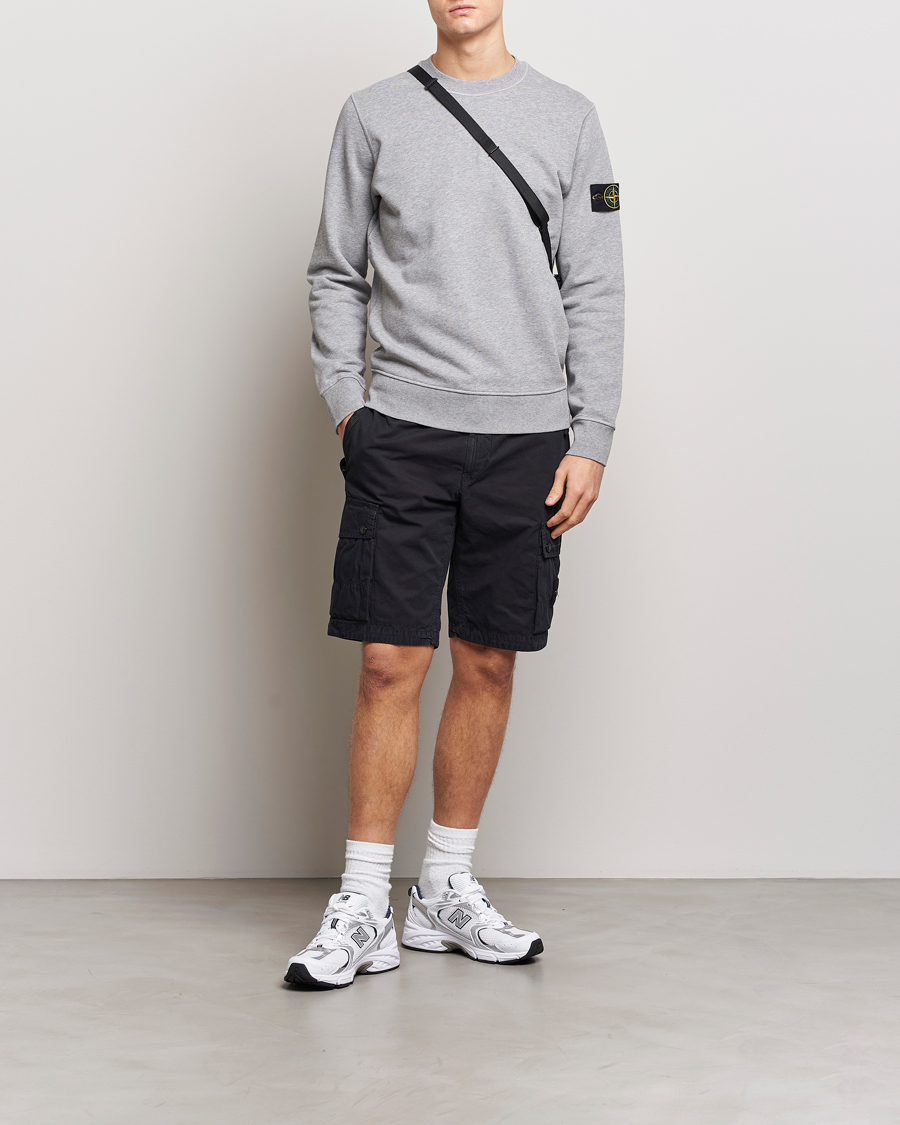 Men | Sweaters & Knitwear | Stone Island | Garment Dyed Cotton Sweatshirt Melange Grey