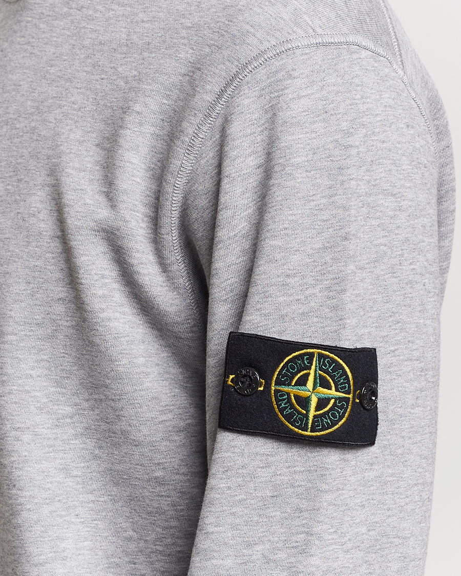 Men | Sweaters & Knitwear | Stone Island | Garment Dyed Cotton Sweatshirt Melange Grey