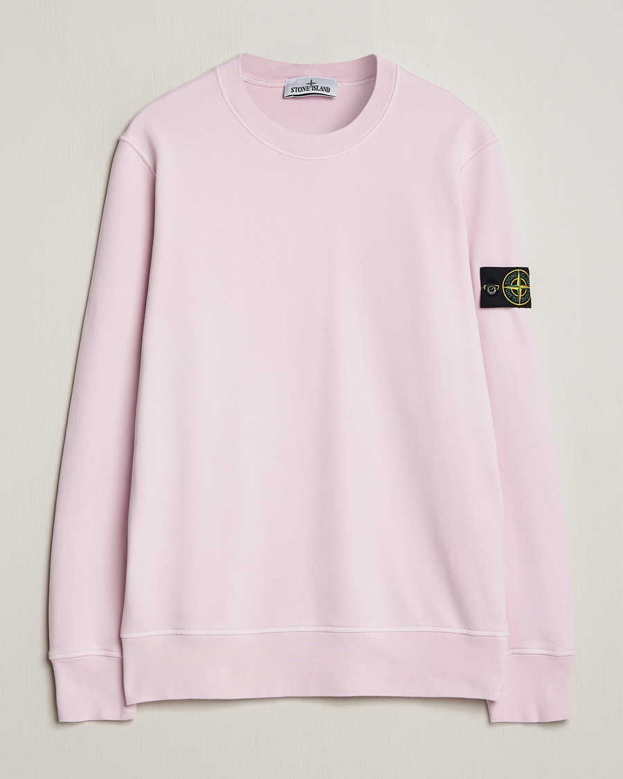 Men | Sweaters & Knitwear | Stone Island | Garment Dyed Cotton Sweatshirt Pink