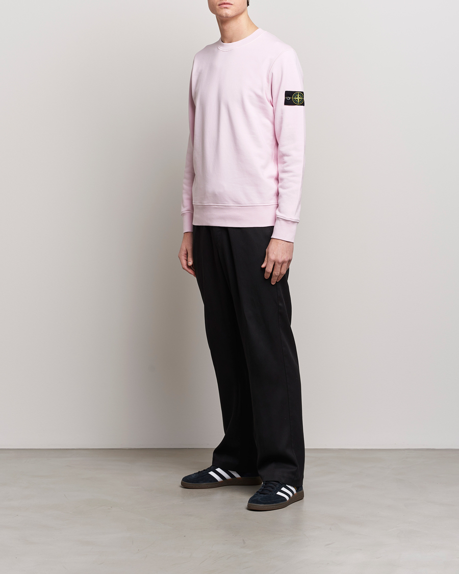 Men | Sweaters & Knitwear | Stone Island | Garment Dyed Cotton Sweatshirt Pink