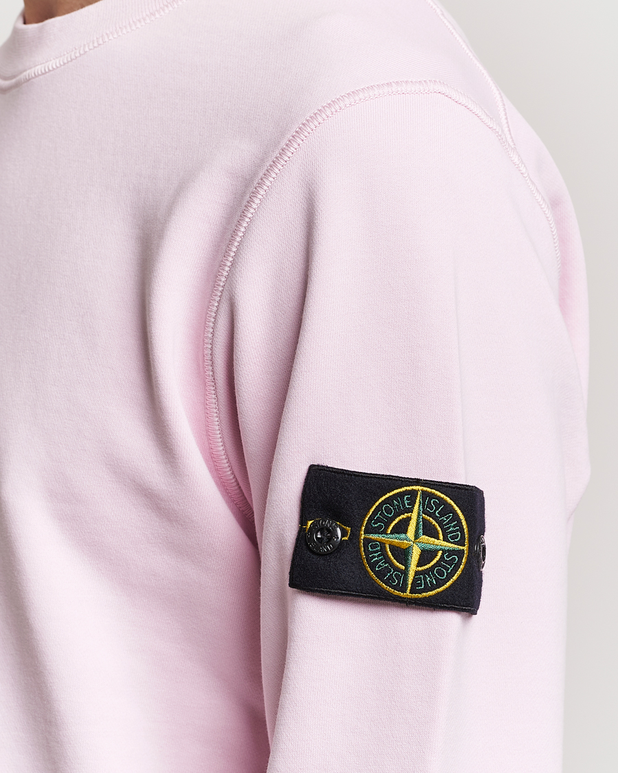 Men | Sweaters & Knitwear | Stone Island | Garment Dyed Cotton Sweatshirt Pink