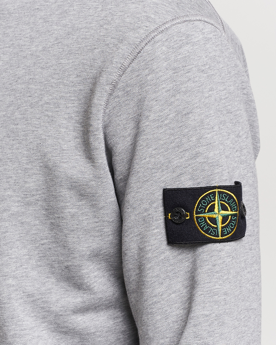Men | Sweaters & Knitwear | Stone Island | Garment Dyed Cotton Half Zip Melange Grey