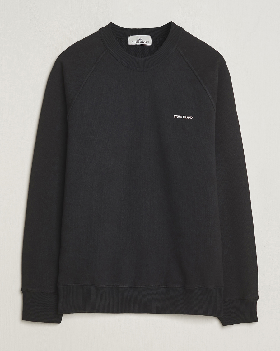 Men | Sweaters & Knitwear | Stone Island | Heavy Cotton Fleece Sweatshirt Black