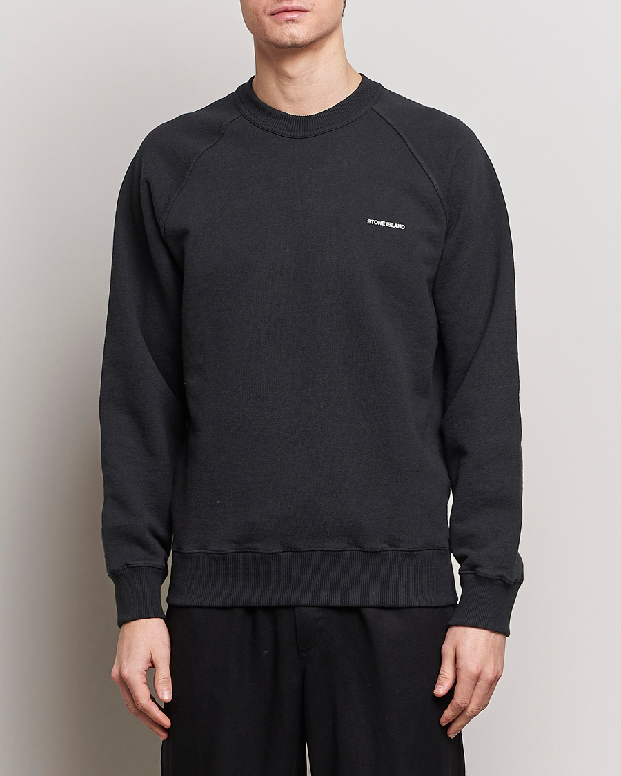 Homme |  | Stone Island | Heavy Cotton Fleece Sweatshirt Black