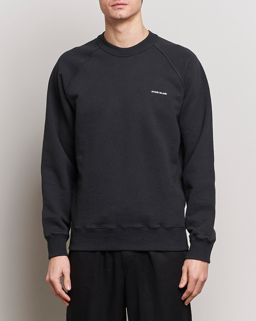 Men | Sweaters & Knitwear | Stone Island | Heavy Cotton Fleece Sweatshirt Black