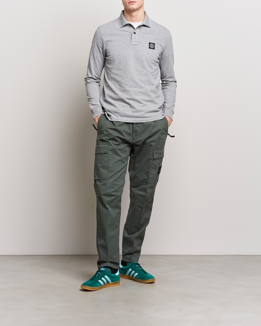 Men | Sweaters & Knitwear | Stone Island | Organic Cotton Stretch Pique Melange Grey