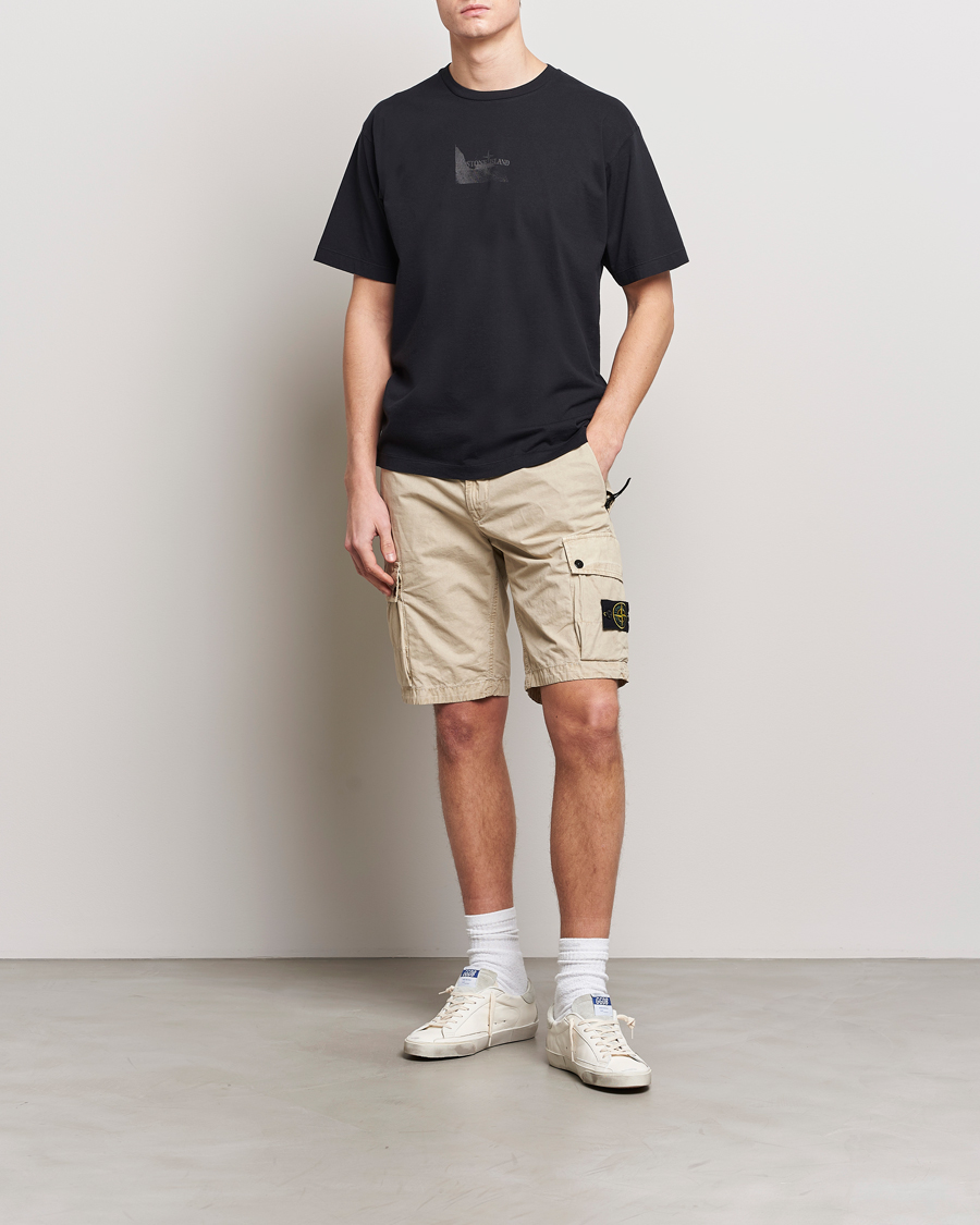 Men | T-Shirts | Stone Island | Reflective Two Print Cotton T-Shirt Black