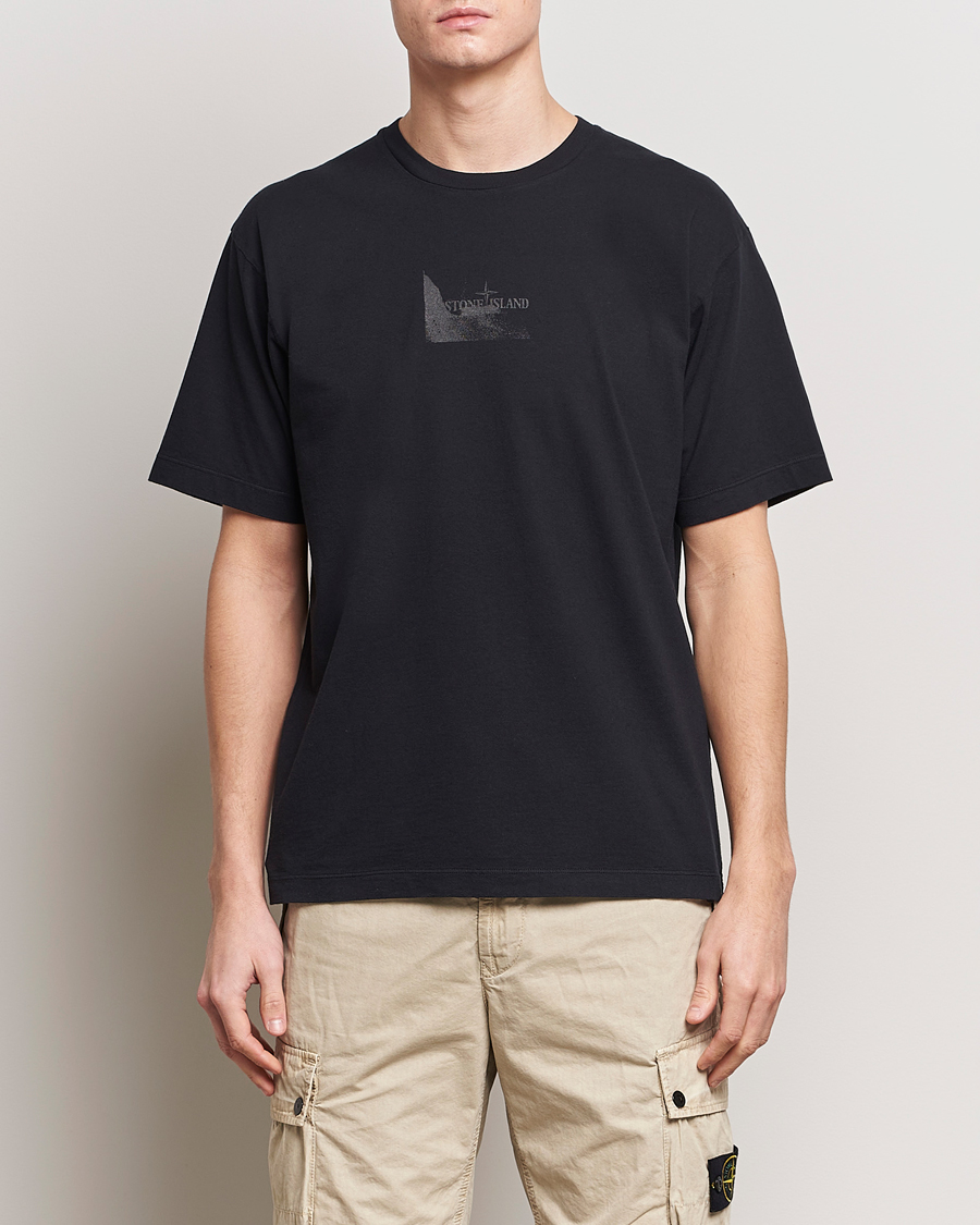 Men | T-Shirts | Stone Island | Reflective Two Print Cotton T-Shirt Black