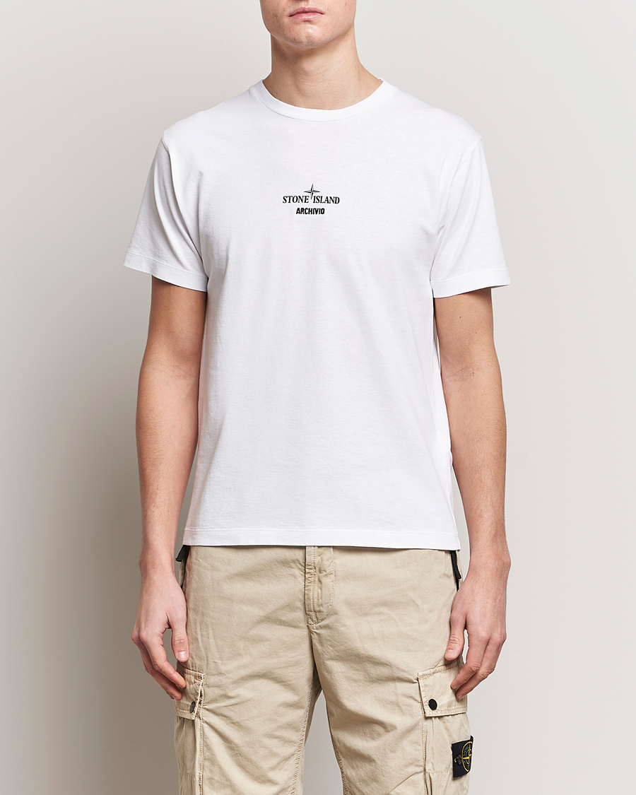 Men |  | Stone Island | Archivio Print T-Shirt White