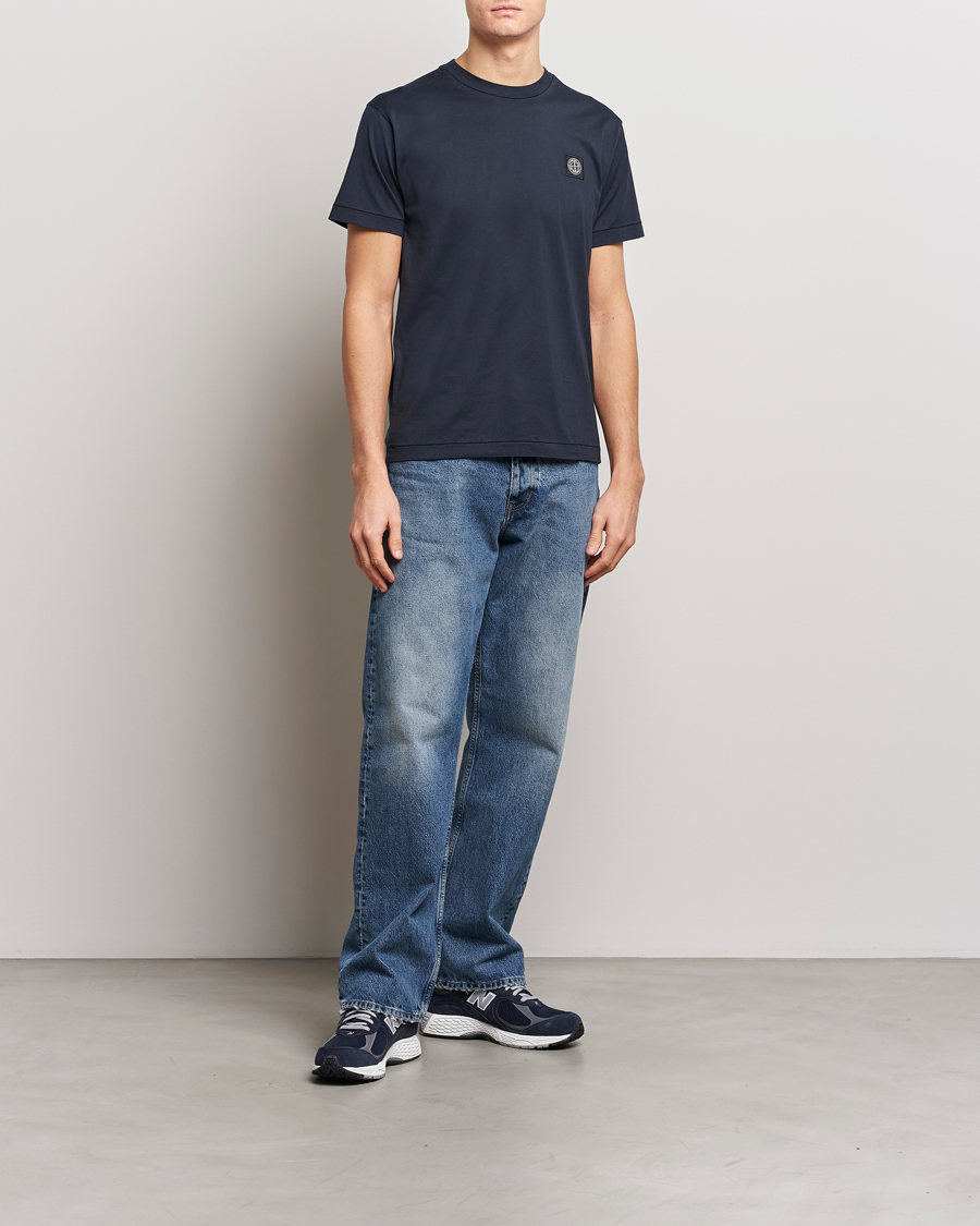 Men | T-Shirts | Stone Island | Garment Dyed Cotton Jersey T-Shirt Navy Blue