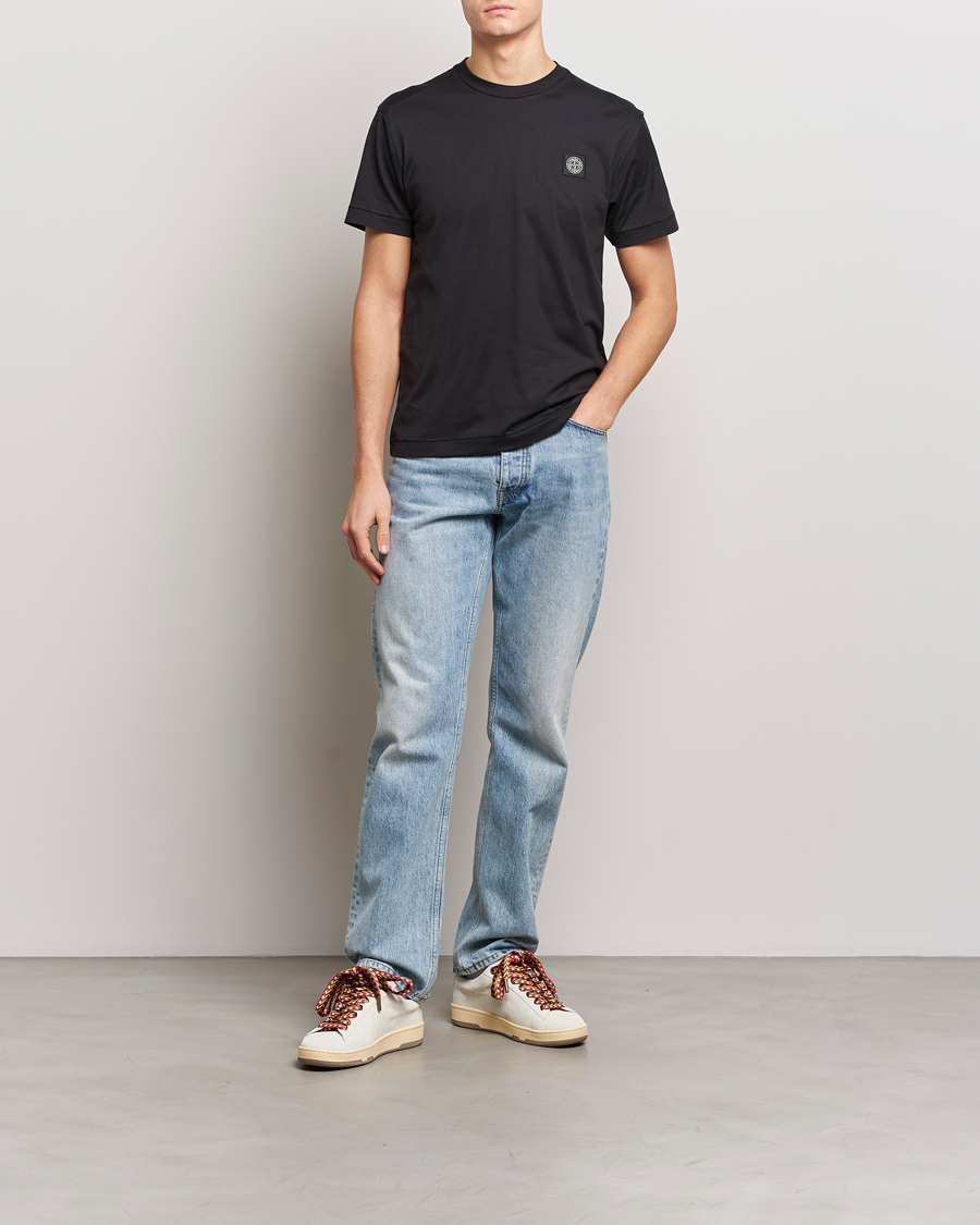Men | T-Shirts | Stone Island | Garment Dyed Cotton Jersey T-Shirt Black