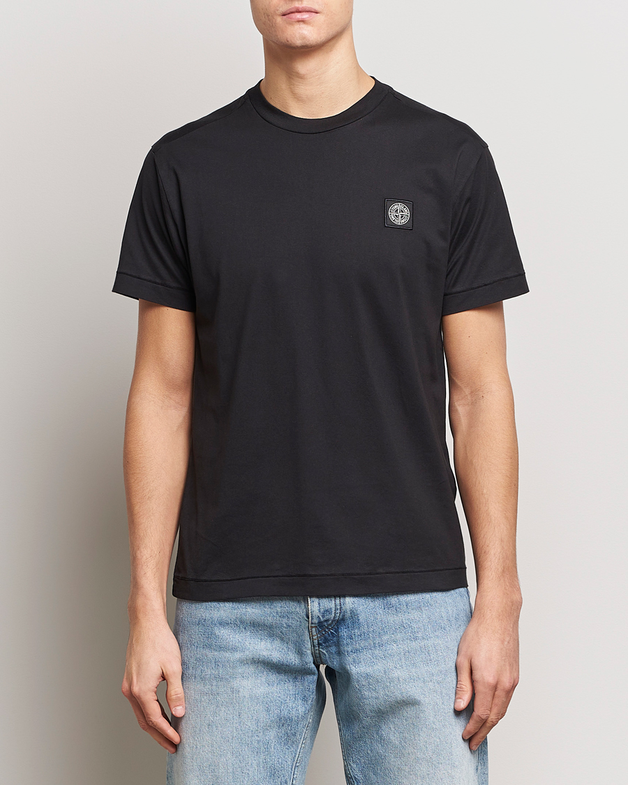 Men | T-Shirts | Stone Island | Garment Dyed Cotton Jersey T-Shirt Black