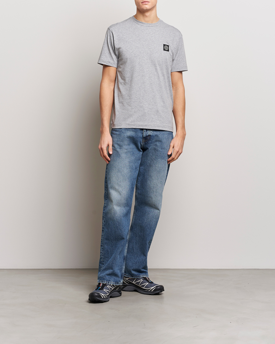 Men | T-Shirts | Stone Island | Garment Dyed Cotton Jersey T-Shirt Melange Grey