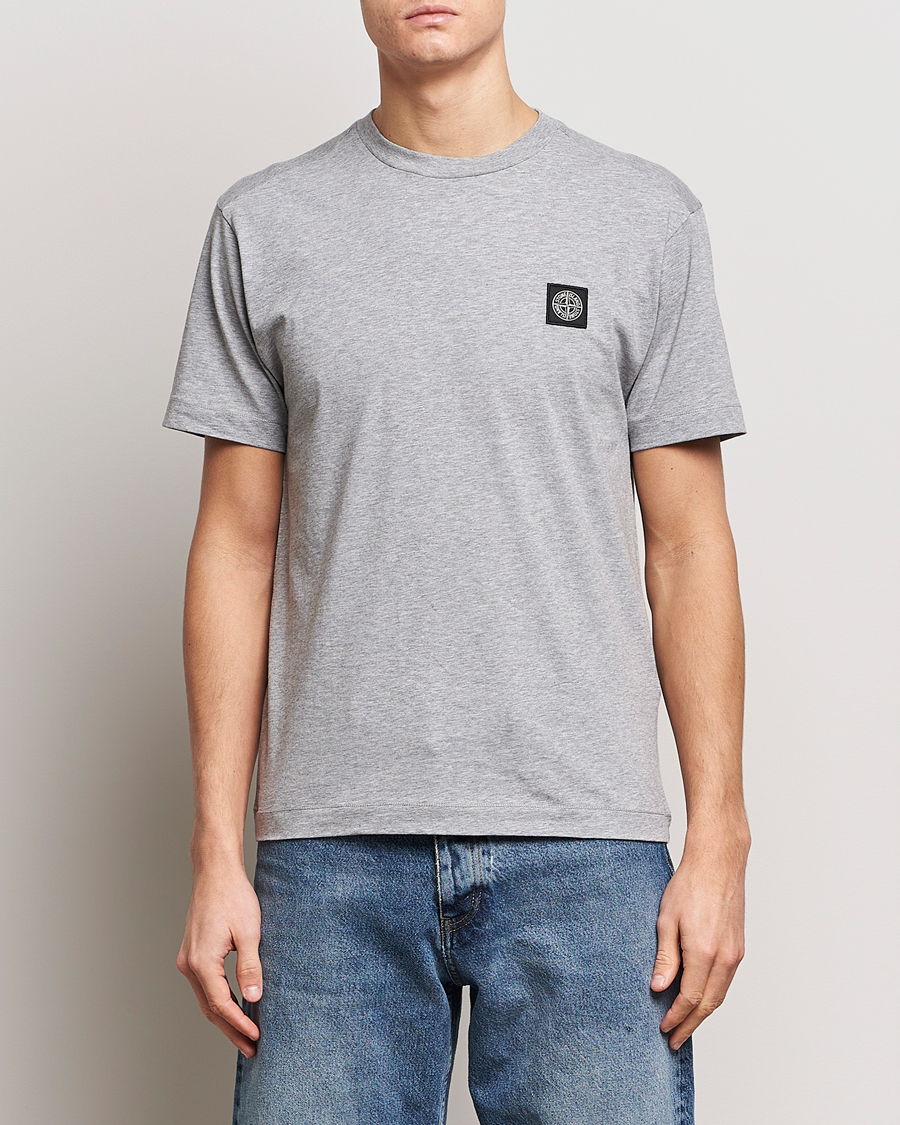 Men | T-Shirts | Stone Island | Garment Dyed Cotton Jersey T-Shirt Melange Grey