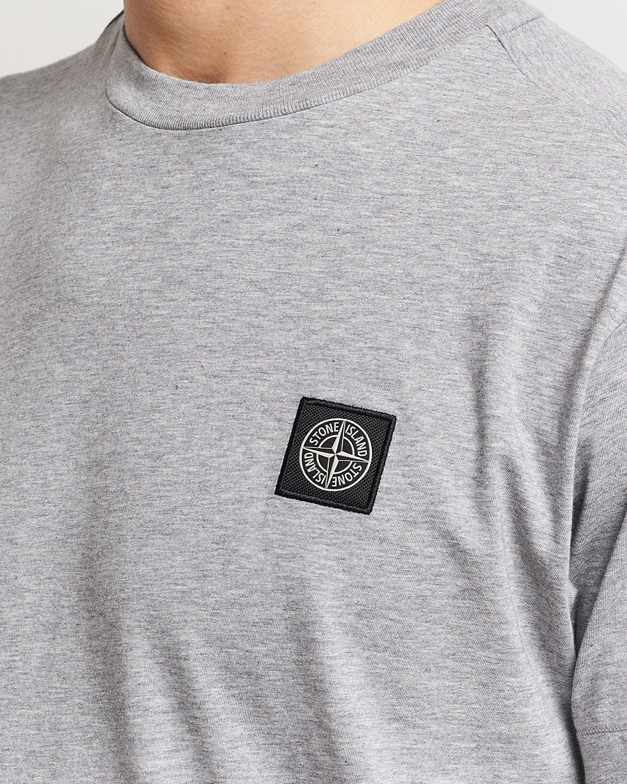 Men | T-Shirts | Stone Island | Garment Dyed Cotton Jersey T-Shirt Melange Grey