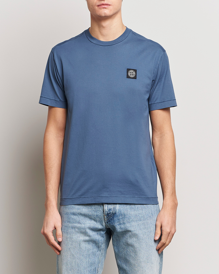 Herre |  | Stone Island | Garment Dyed Cotton Jersey T-Shirt Dark Blue