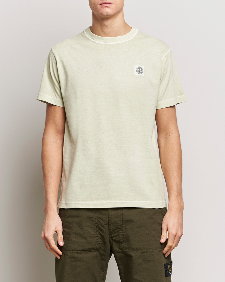 Men | T-Shirts | Stone Island | Organic Cotton Fissato Effect T-Shirt Pistachio