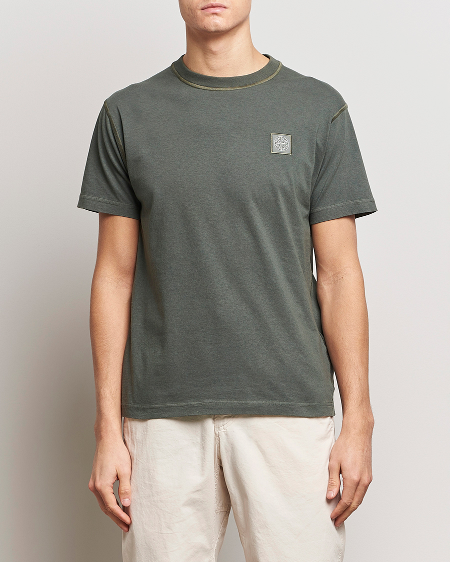 Men | T-Shirts | Stone Island | Organic Cotton Fissato Effect T-Shirt Musk