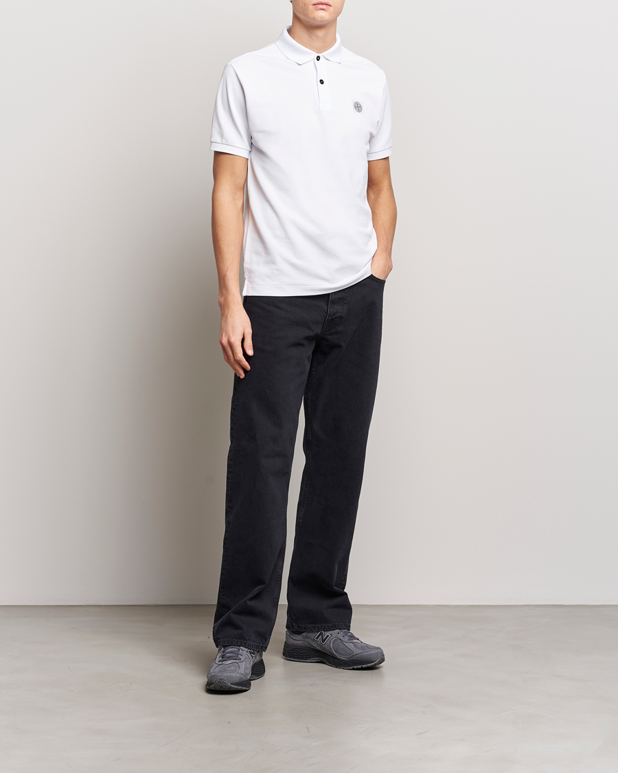 Men | Polo Shirts | Stone Island | Organic Cotton Polo White