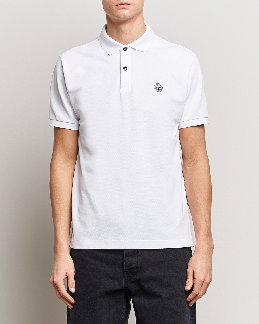 Men | Polo Shirts | Stone Island | Organic Cotton Polo White