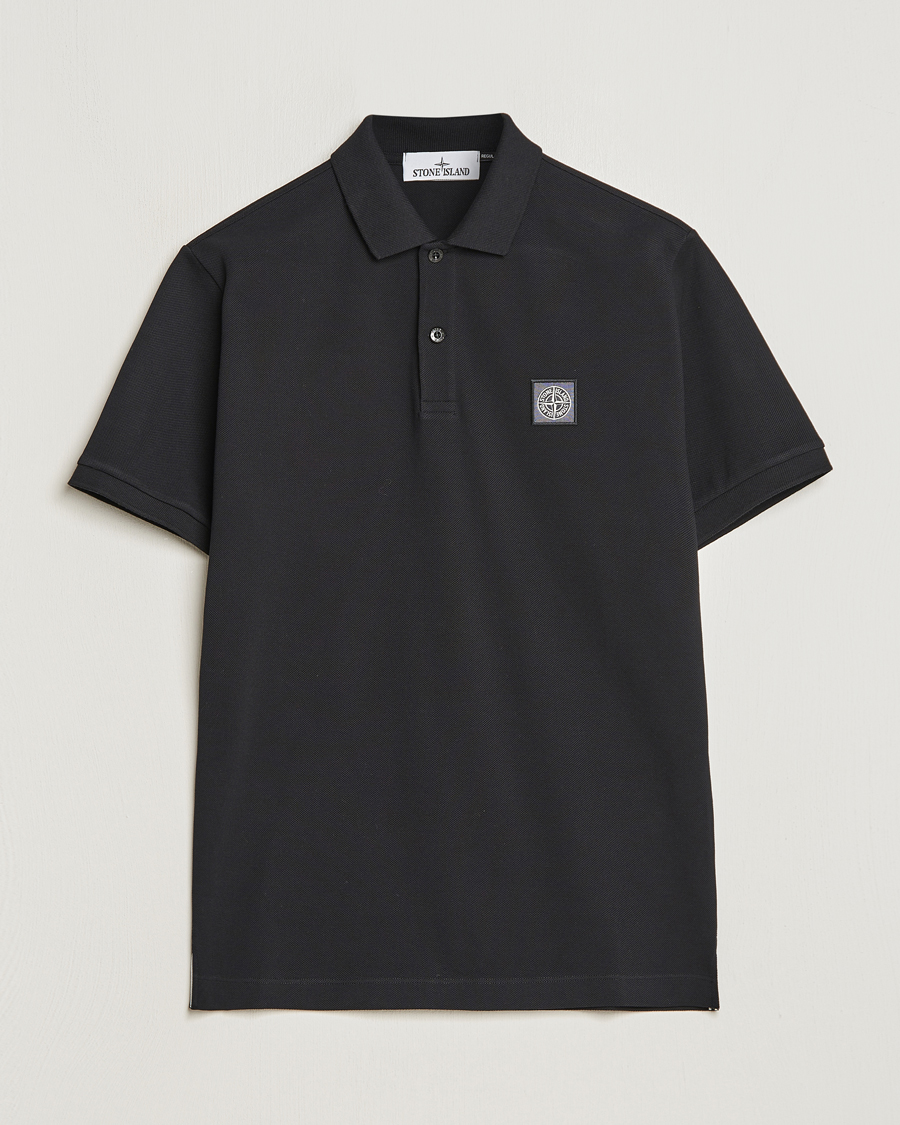 Men | Polo Shirts | Stone Island | Organic Cotton Polo Black