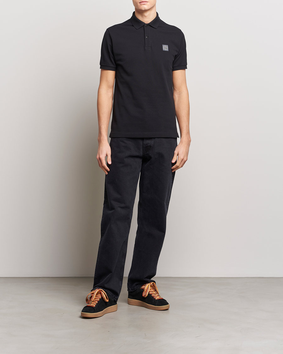 Men | Polo Shirts | Stone Island | Organic Cotton Polo Black