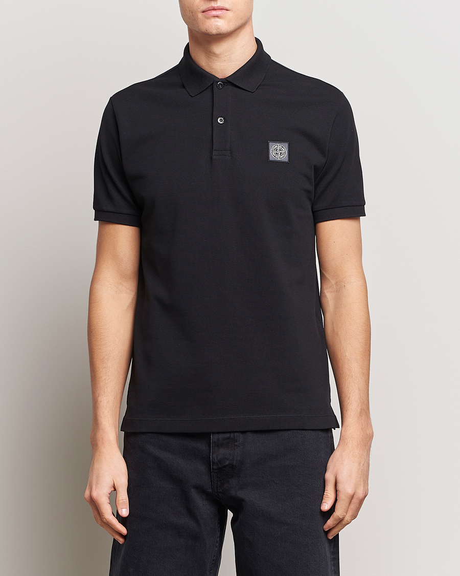 Men | Polo Shirts | Stone Island | Organic Cotton Polo Black